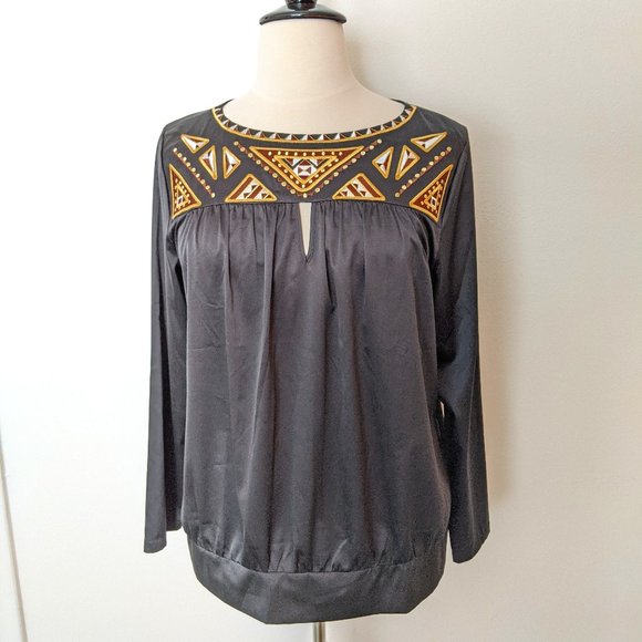 Bauhaus! Embellished Silky Blouse - Picture 1 of 8